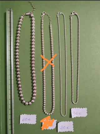 Collares cadena plata