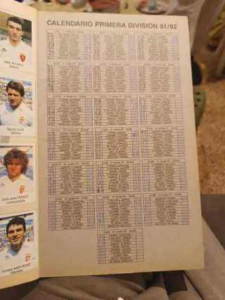 Álbum Liga Fútbol 91-92 Bimbo