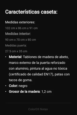 Caseta Perro Madera Negra TK-Pet Alpine NUEVA