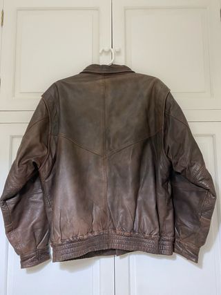 Cazadora de cuero 100% oversize