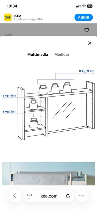 Módulo ampliación escritorio MICKE IKEA