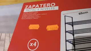 Zapatero Metálico Negro 4 Niveles