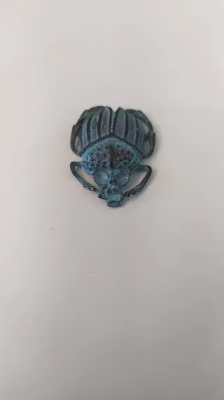 Bronzetto vintage scarabeo artigianale