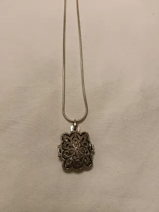 Colgante vintage plata con reloj