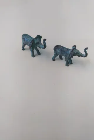 Bronzetto vintage artigianale elefanti