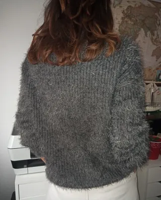 Cardigan in maglia grigio