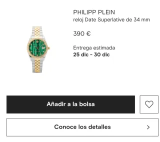 Reloj Philipp Plein dorado y Verde