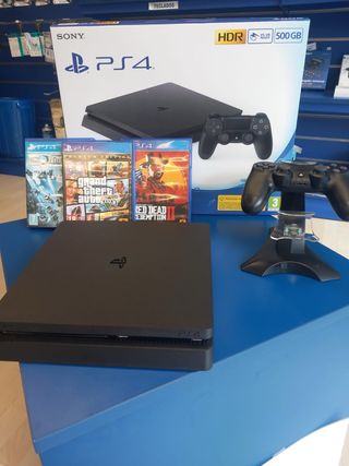 PS4 Nera + 3 Giochi + Supporto Caricatore