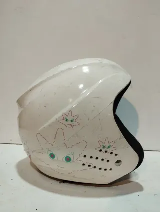 Casco da sci bianco con design