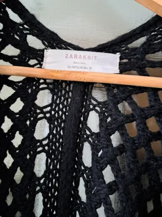Rebeca larga negra crochet