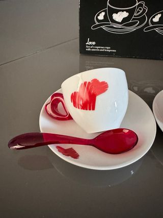Set 2 Tazzine Caffè Guzzini Cuore Rosso