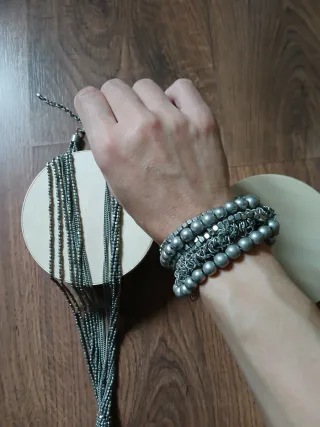 Collar y pulsera Blanco