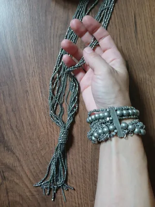 Collar y pulsera Blanco