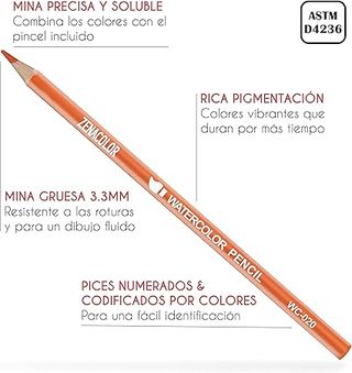 Matite Colorate Zenacolor 72 Acquerellabili