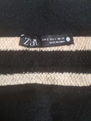 Falda midi Zara rayas beige y negro