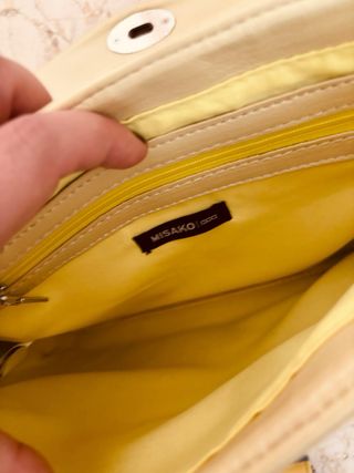 Bolso Misako amarillo y multicolor y monedero