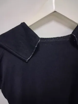 Jersey punto talla única negro