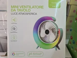Ventilatore Tavolo Ricaricabile LED RGB