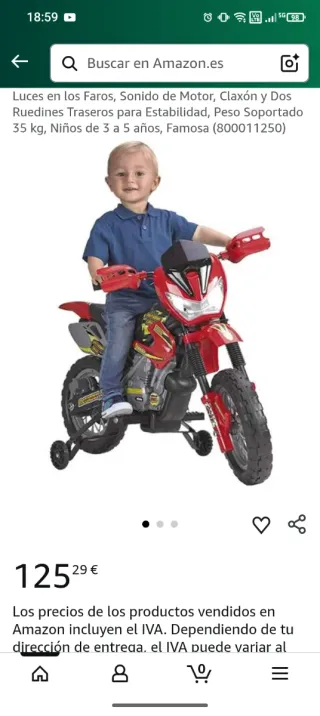 Moto Eléctrica Infantil Roja