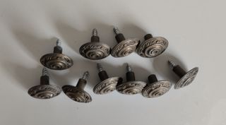Conjunto 8 Pomos Bronce Antiguos Mueble