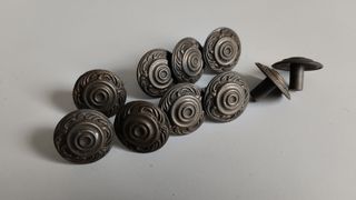 Conjunto 8 Pomos Bronce Antiguos Mueble