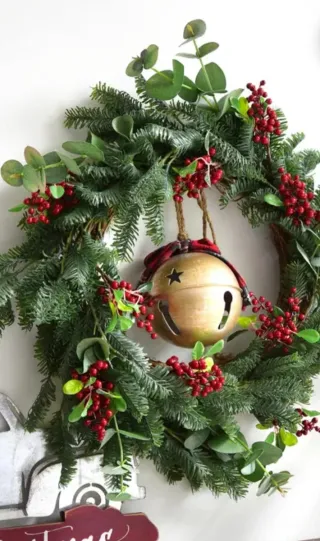 5 Ramas de acebo naturales con bayas rojas