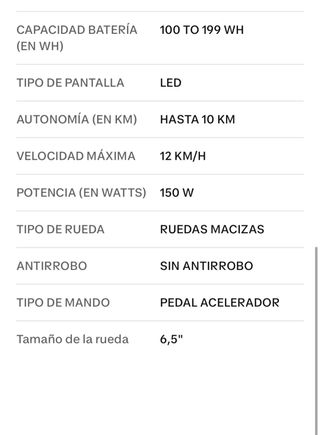 Patinete eléctrico infantil Wispeed T650