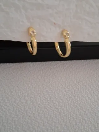 Pendientes Aro Baño Oro 18k Plata Ley