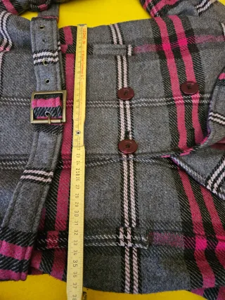 Giacchetto a quadri grigio e fucsia