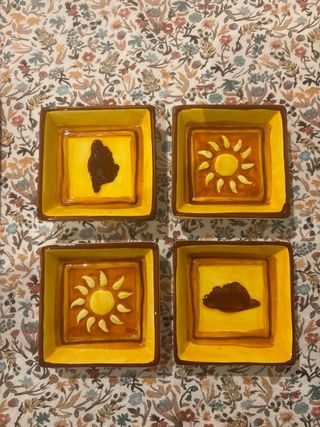 Plato decorativo cerámica 4 compartimentos