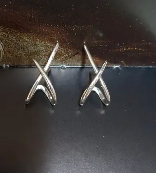 Pendientes Plata Ley Diseño Cruzado