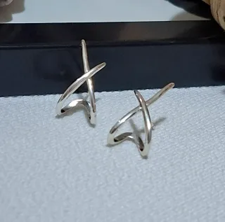 Pendientes Plata Ley Diseño Cruzado