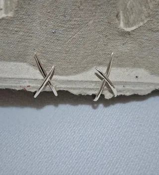 Pendientes Plata Ley Diseño Cruzado