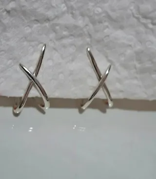 Pendientes Plata Ley Diseño Cruzado