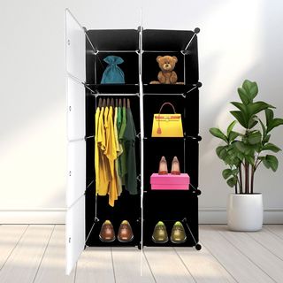 Armario Vestidor 8 Cubos 147x75x47 Cm Negro NUEVO