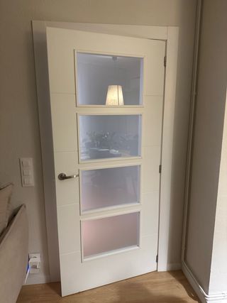 Puertas de comedor blanca con 4 cristales - 2 UD