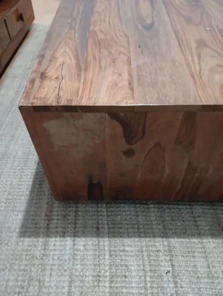 Mesa de centro de madera de palisandro mazizo