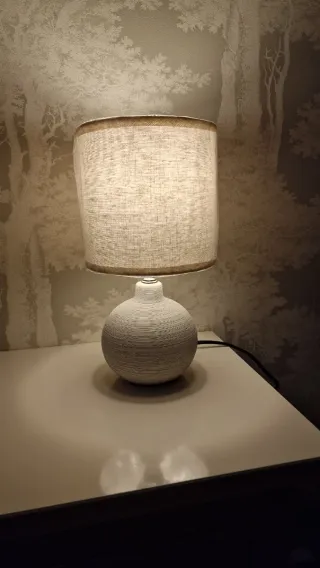 2 lámparas mesita de noche nuevas en blanco