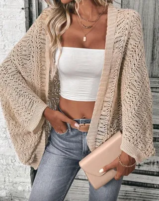 Chaqueta de punto beige