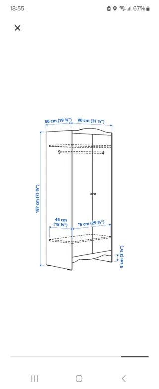 Armario SMÅGÖRA Ikea Blanco con dos baldas