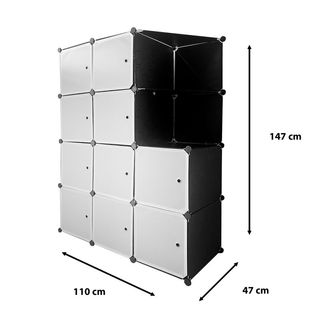 Armario Vestidor 10 Cubos 147x110x47Cm Negro NUEVO