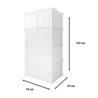 Armario Vestidor 8 Cubos 147x75x47 Cm Blanco NUEVO