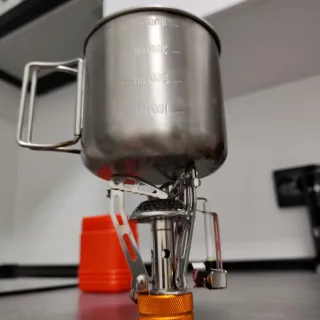 Hornillo Camping Gas Naranja y Plata