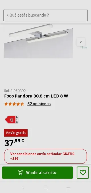 Luz de baño FOCCO Gris/Plata