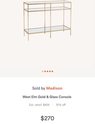 Consola Latón Antiguo West Elm