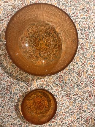 Juego 2 Cuencos Cristal Naranja