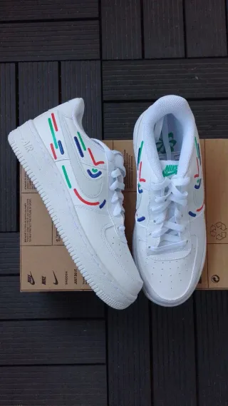 Nike Air Force 01 White Royal Talla 38 Nuevas