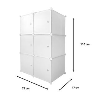 Armario Vestidor 6 Cubos 110x75x47 Cm Blanc NUEVO