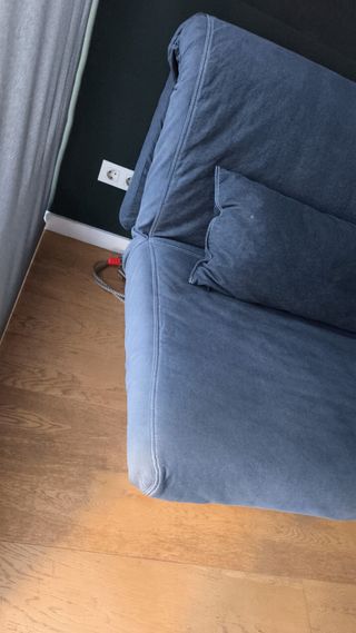 Sofá Cama Plegable Ikea Azul y Blanco