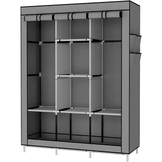 Armario Gris Tela Vestidor 170x127x45 Cm NUEVO